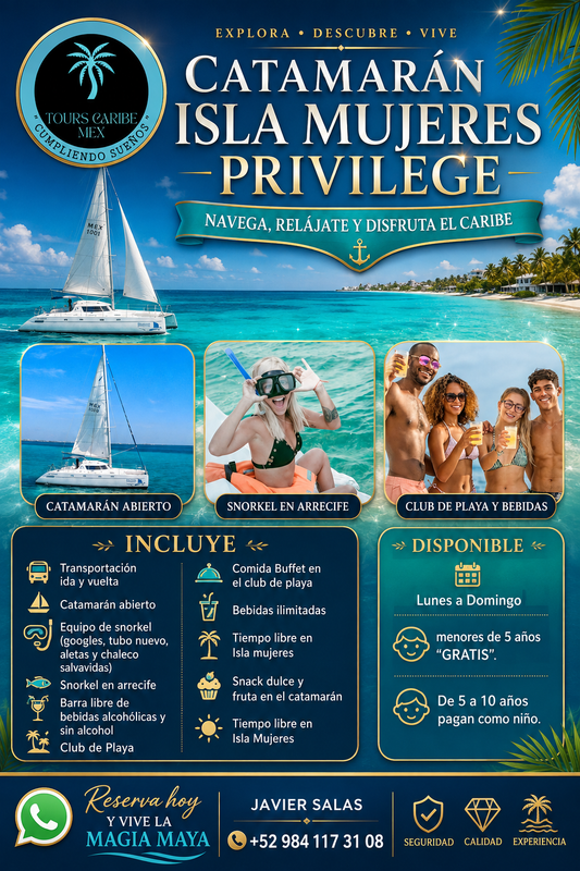 ISLA MUJERES EN CATAMARAN  PRIVILEGE