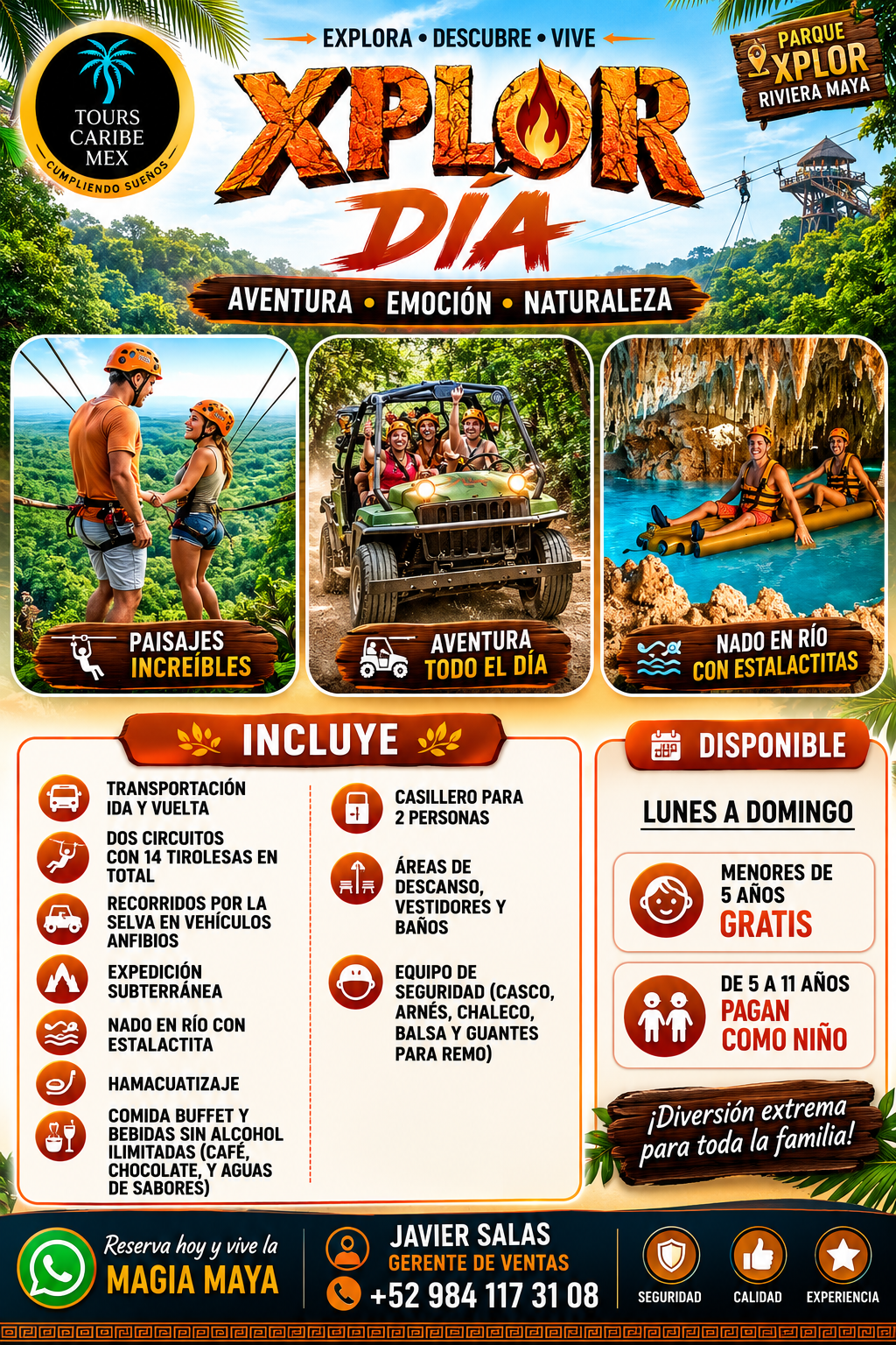 XPLOR DIA CON TRASPORTACION DESDE PC /PRECIO NACIONALES CON INE