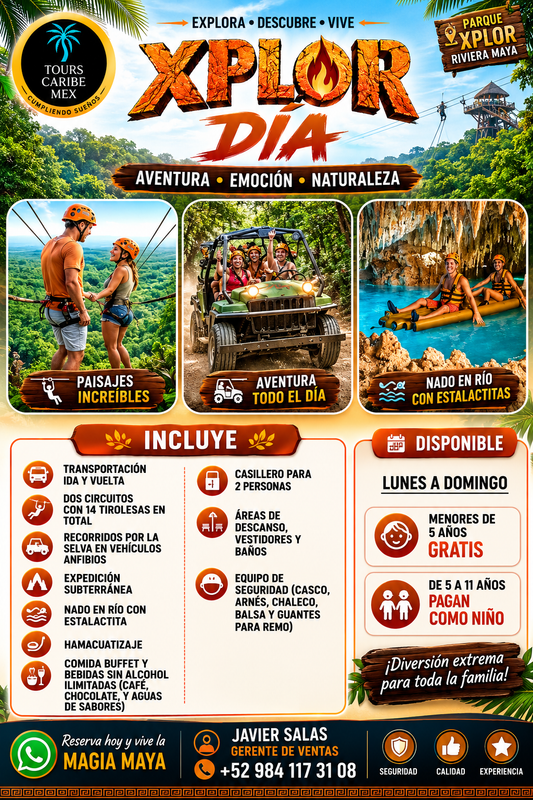 XPLOR DIA CON TRASPORTACION DESDE PC /PRECIO NACIONALES CON INE